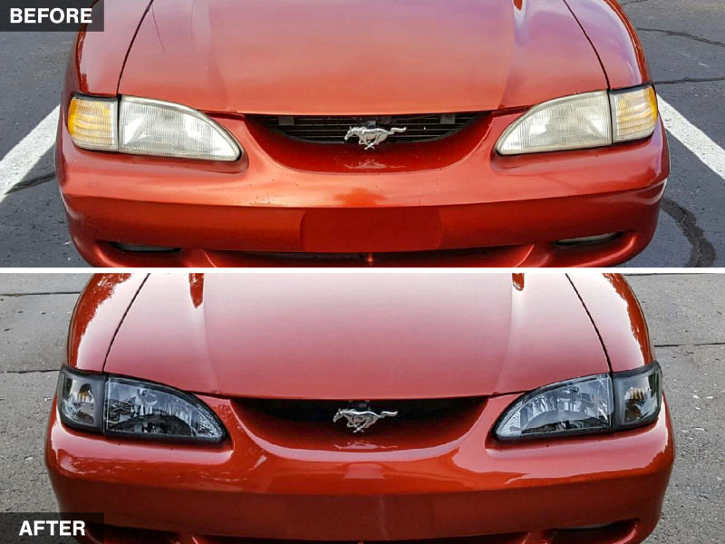 Raxiom 94-98 Mustang Axial Series Cobra Style Headlights- Black Housing - 49050