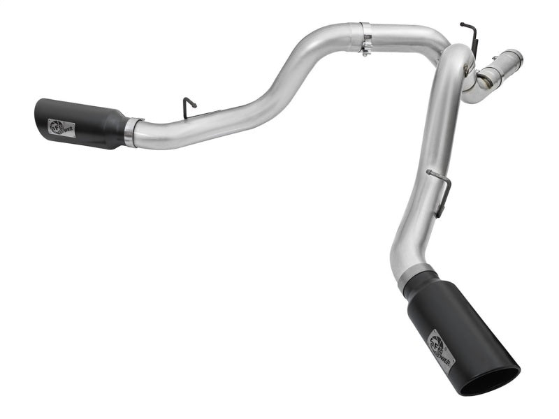 aFe Atlas Exhaust 4in Dual DPF-Back Al Steel w/ Black - 49-04080-B