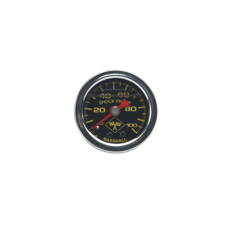 Russell Performance 100 psi fuel pressure gauge black face chrome - 650320