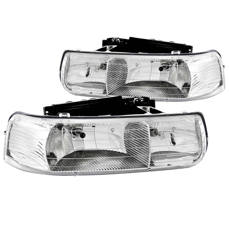 ANZO 1999-2002 Chevrolet Silverado 1500 Crystal Headlights Chrome - 111011