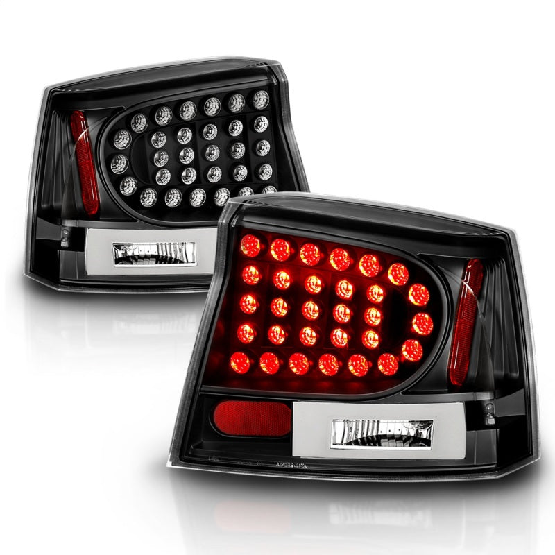 ANZO 2006-2008 Dodge Charger LED Taillights Black - 321014