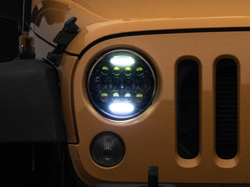 Raxiom 97-18 Jeep Wrangler TJ/JK Axial Series 13-LED Headlights- Black - J150093
