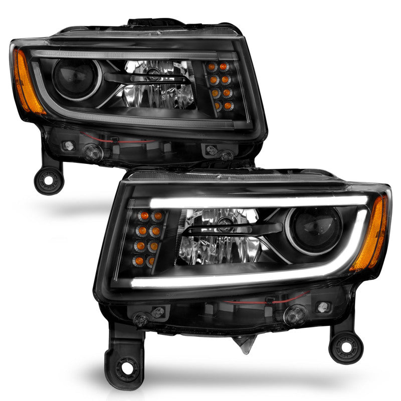 ANZO 2014-2015 Jeep Grand Cherokee Projector Headlights w/ Plank Style - 111329