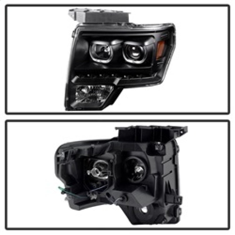 Xtune Ford F150 09-14 Projector Headlights Halogen Model Only LED - 9032226