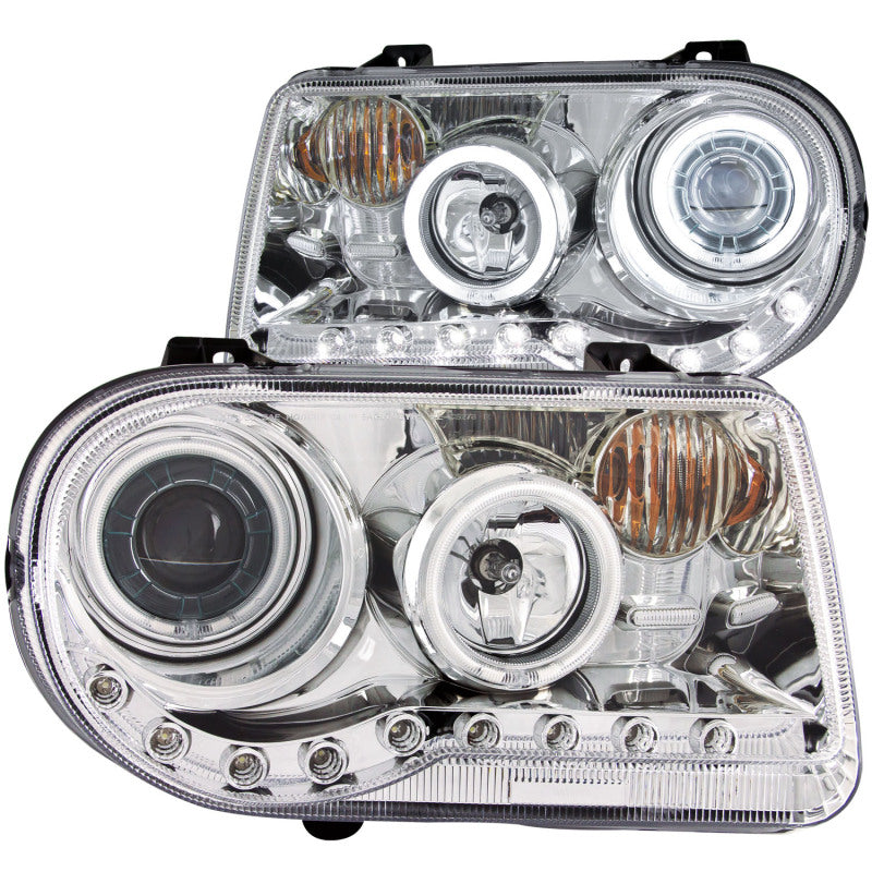 ANZO 2005-2010 Chrysler 300C Projector Headlights w/ Halo Chrome (CCFL) - 121250