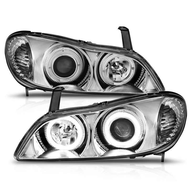 ANZO 2000-2004 Infiniti I30 Projector Headlights w/ Halo Chrome - 121078