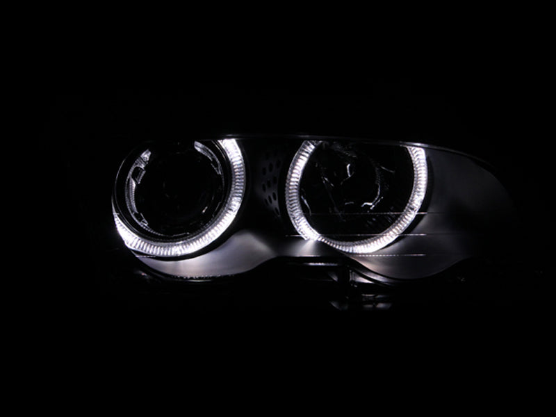 ANZO 1999-2001 BMW 3 Series E46 Projector Headlights w/ Halo - 121015