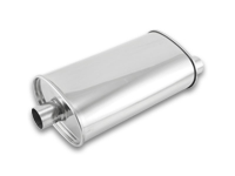 Vibrant StreetPower Oval Muffler - 2in Inlet/Dual Outlet (Center In - 1104