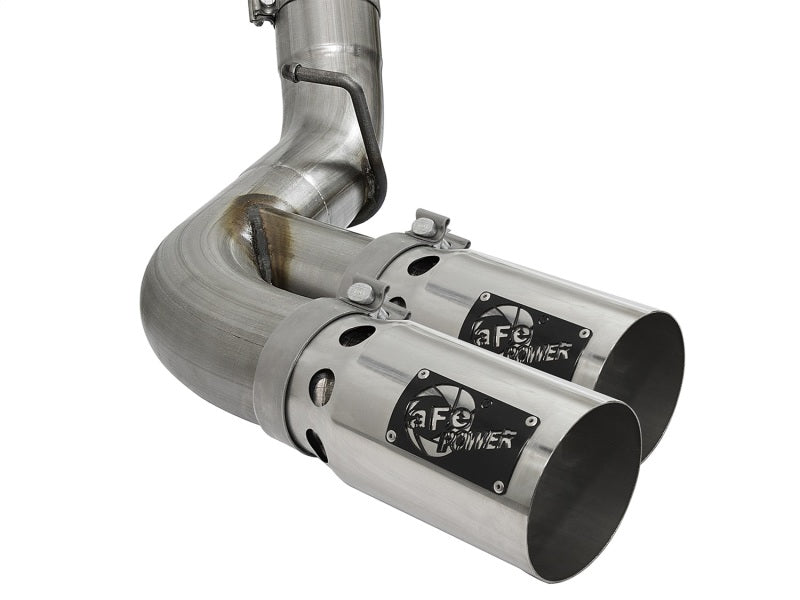 aFe Victory Series 4in 409-SS DPF-Back Exhaust w/ Dual Polished - 49-44089-P