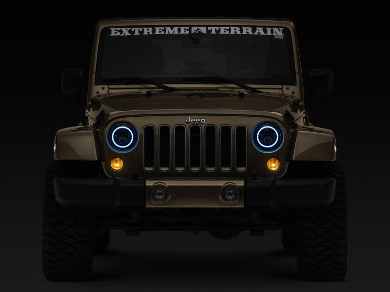 Raxiom 97-18 Jeep Wrangler TJ/JK Axial 7-Inch LED Headlights w/RGB - J142665