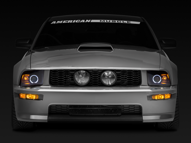 Raxiom 05-09 Ford Mustang Halogen 2010 Style LED Halo Headlights-Blk - 101682