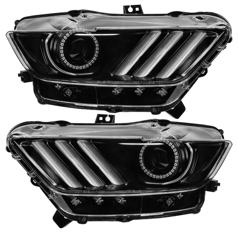 Oracle 15-17 Ford Mustang Dynamic RGB+A Pre-Assembled Headlights - Black - 8199-332