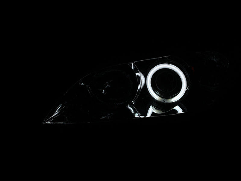 ANZO 2004-2008 Mazda 3 Projector Headlights w/ Halos Chrome - 121211
