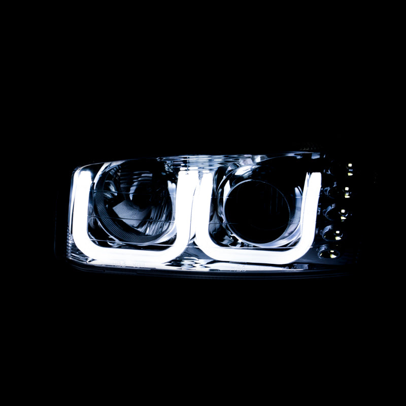 ANZO 1999-2006 Gmc Sierra 1500 Projector Headlights w/ U-Bar Black - 111303