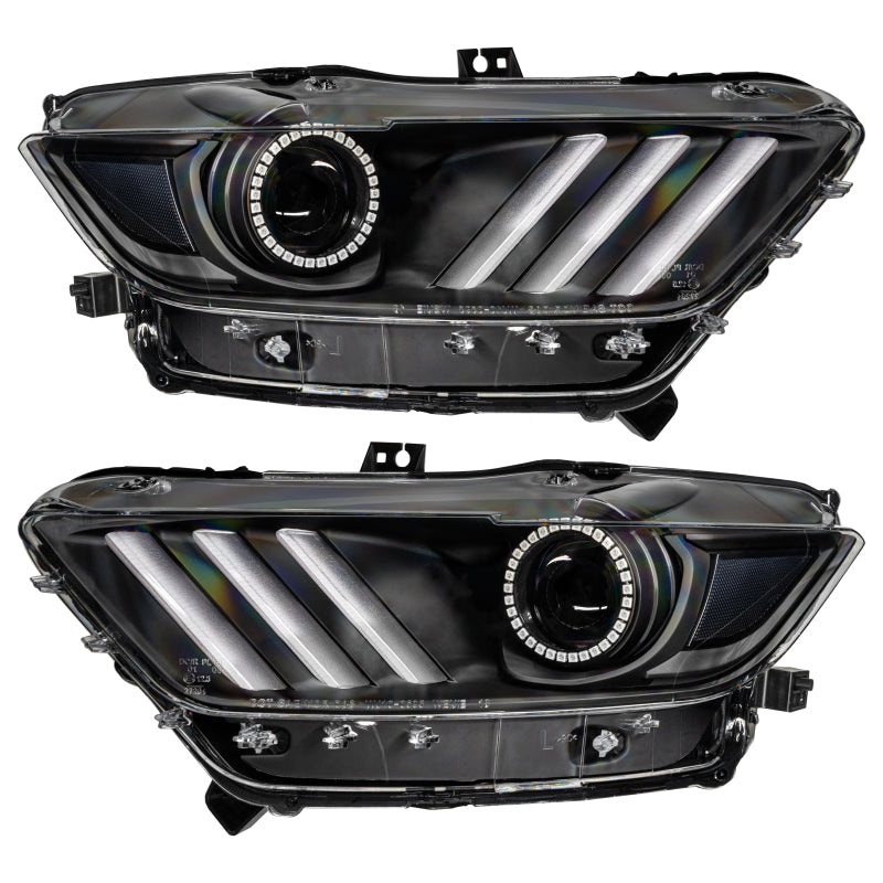 Oracle 15-17 Ford Mustang Dynamic RGB+A Pre-Assembled Headlights - Black - 8199-332