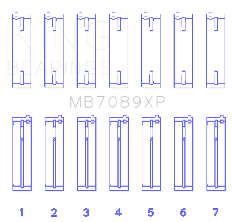 King Volkswagen VR6 2.8L Performance Main Bearing Set - Size - MB7089XP