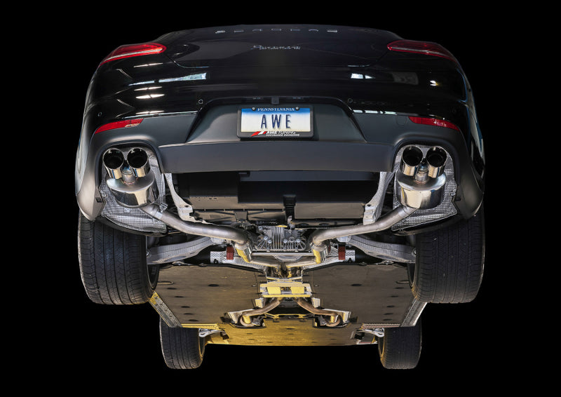 AWE Tuning Panamera 2/4 Track Edition Exhaust (2014+) - w/Chrome - 3020-42022