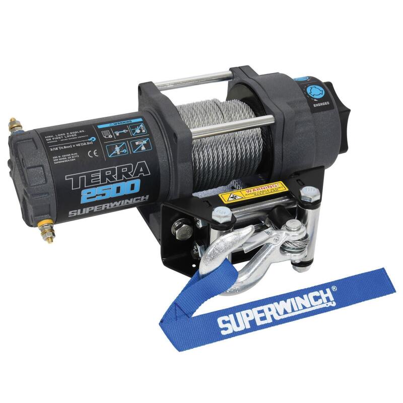Superwinch 2500 LBS 12V DC 3/16in x 40ft Steel Rope - 1125260
