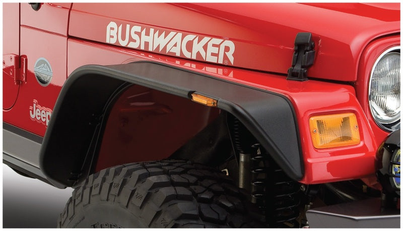 Bushwacker 97-06 Jeep Wrangler Flat Style Flares 4pc - Black - 10920-07