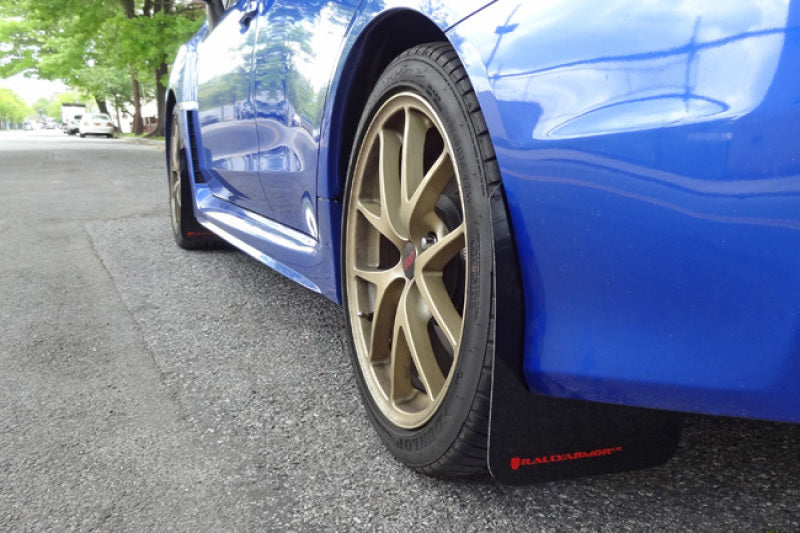 Rally Armor 15-21 Subaru WRX/STI Black UR Mud Flap w/Red - MF32-UR-BLK/RD