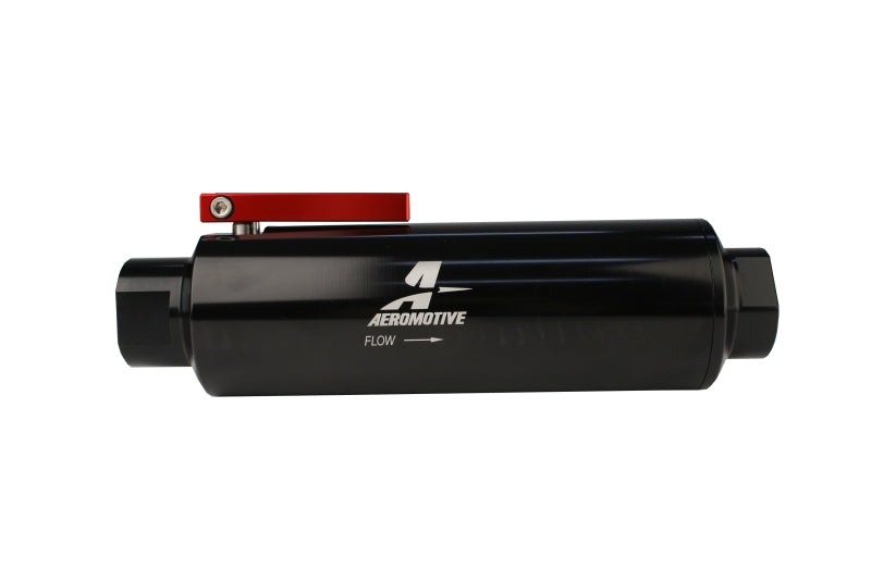 Aeromotive In-Line AN-12 Filter w/Shutoff Valve 100 Micron SS Element - 12332