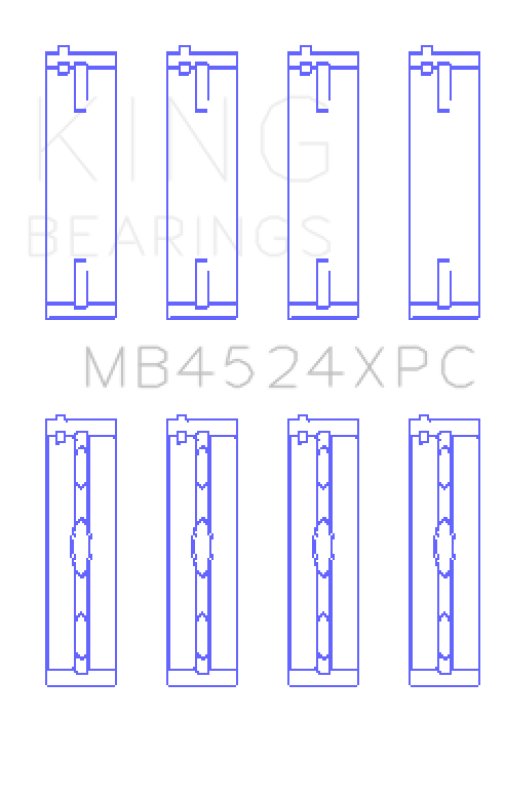 King Nissan VR38DETT pMaxKote Crankshaft Main Bearing Set - Size - MB4524XPCSTDX