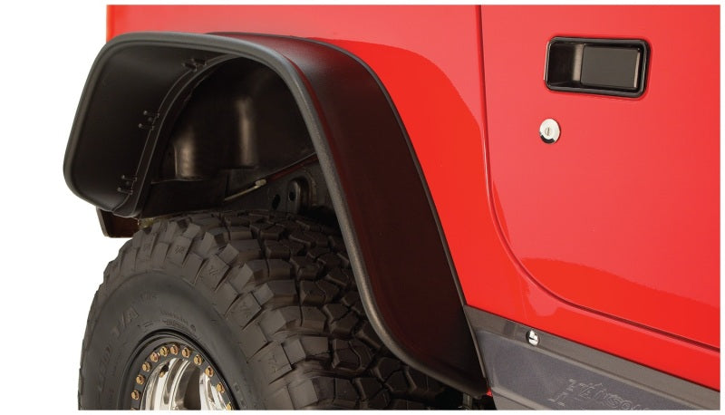 Bushwacker 97-06 Jeep Wrangler Flat Style Flares 4pc - Black - 10920-07
