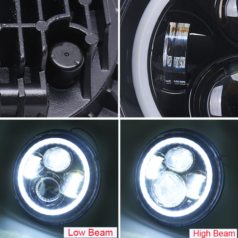 Raxiom 97-18 Jeep Wrangler TJ/JK Axial 7-Inch LED Headlights w/RGB - J142665