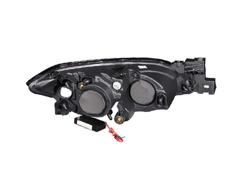 ANZO 2004-2008 Mazda 3 Projector Headlights w/ Halos Chrome - 121211