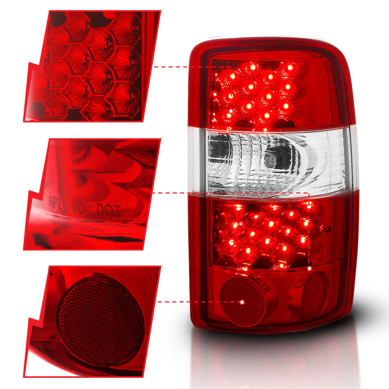 ANZO 2000-2006 Chevrolet Suburban LED Taillights Red/Clear - 311001