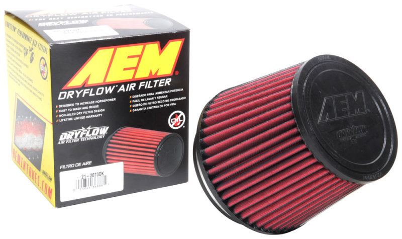 AEM 5 in x 5 in Dryflow Air Filter - 21-2073DK