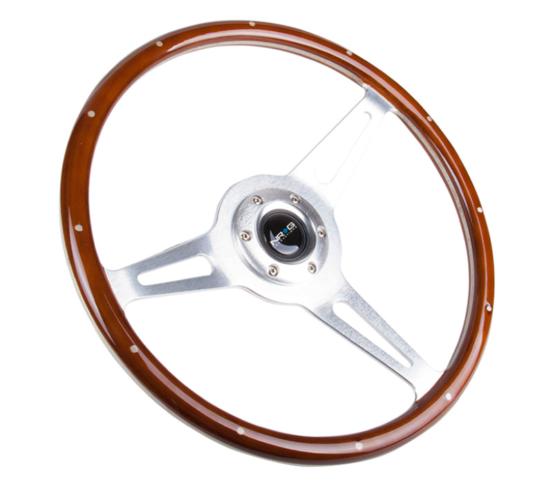 NRG Classic Wood Grain Steering Wheel (365mm) Wood w/Metal Inserts - ST-380SL