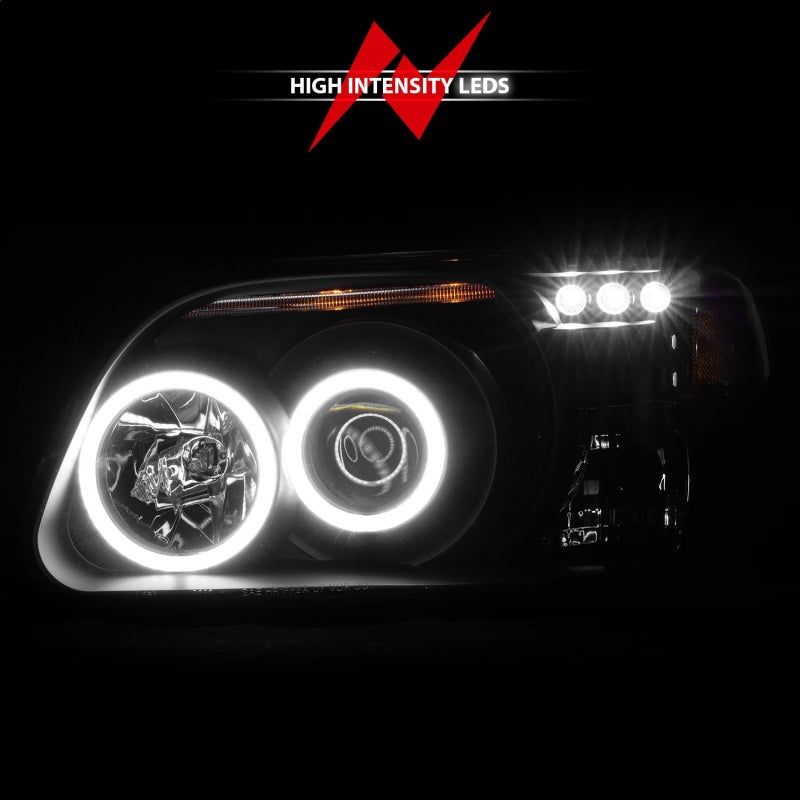 ANZO 1995-2001 Ford Explorer Projector Headlights w/ Halo Black 1 - 111132