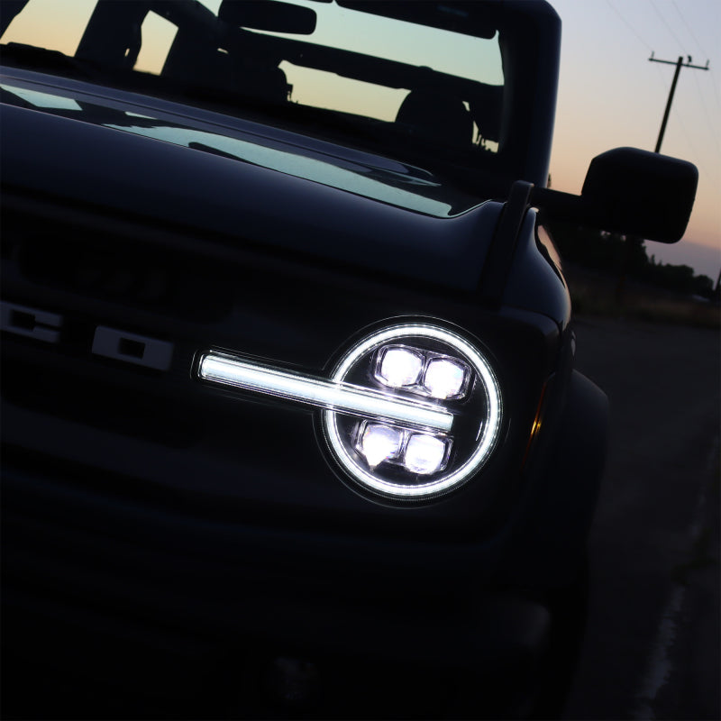 AlphaRex 21-23 Ford Bronco NOVA LED Projector Headlights Black - 880260