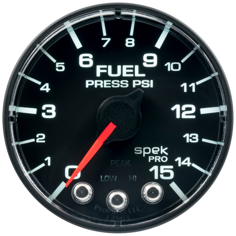 Autometer Spek-Pro Gauge Fuel Press 2 1/16in 15psi Stepper Motor - P315324