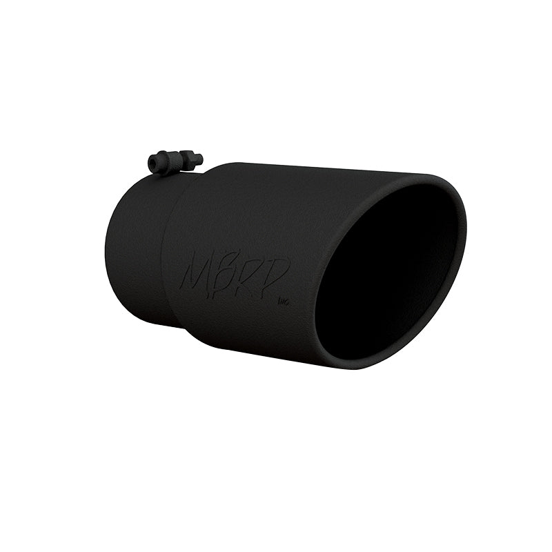 MBRP Universal Tip 6in O.D. Angled Rolled End 5 inlet - T5075BLK