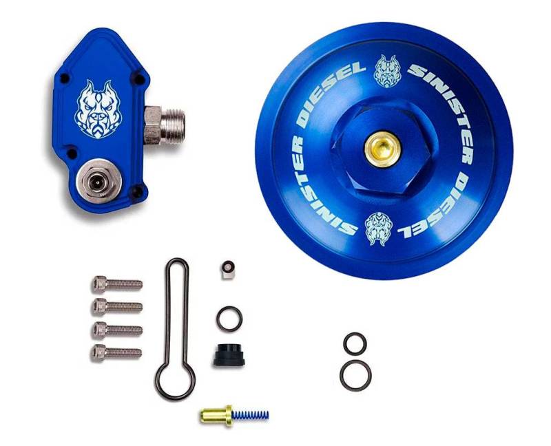Sinister Diesel 03-07 Ford 6.0L Powerstroke Blue Spring Kit w/ - SD-FUELBLK-6.0-ADJ-FFC