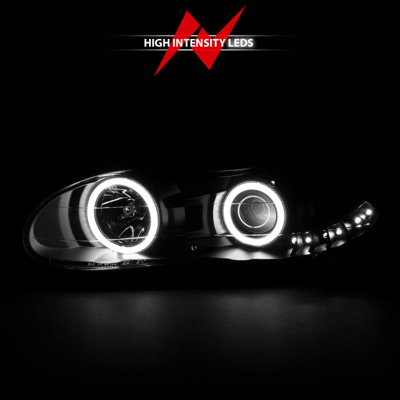 ANZO 1998-2002 Chevrolet Camaro Projector Headlights w/ Halo Black - 121160