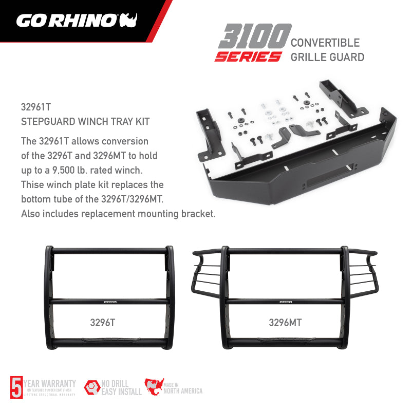 Go Rhino 18-20 Ford F-150 3100 Series StepGuard Winch Plate - 32961T