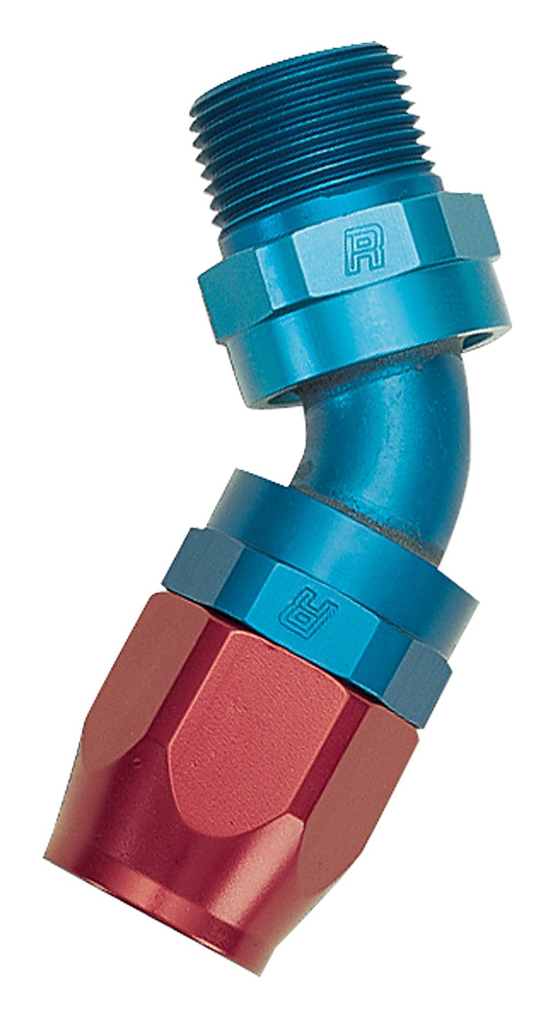 Russell Performance -10 AN Red/Blue 45 Deg Full Flow Swivel - 612030