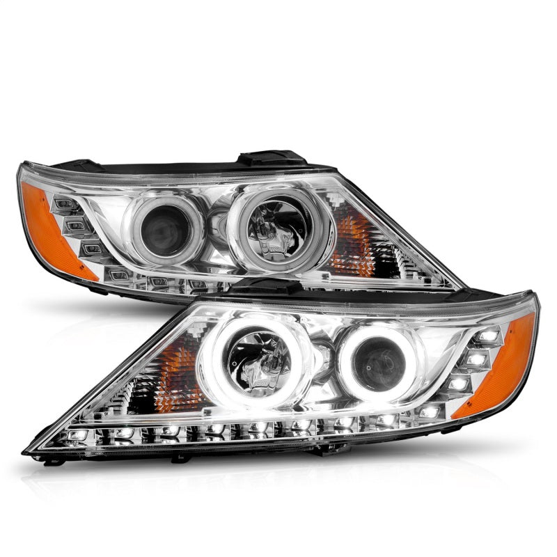 ANZO 2011-2013 Kia Sorento Projector Headlights w/ Halo Chrome (CCFL) - 111249