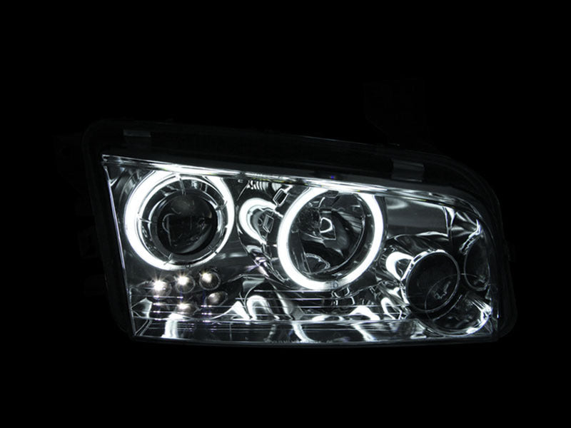 ANZO 2006-2010 Dodge Charger Projector Headlights w/ Halo Chrome (CCFL) - 121217