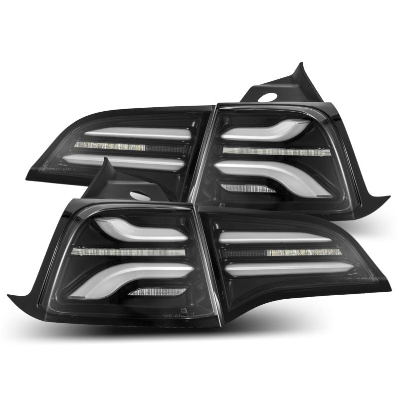 AlphaRex 17-22 Tesla Model 3 PRO-Series LED Tail Lights Jet - 601010