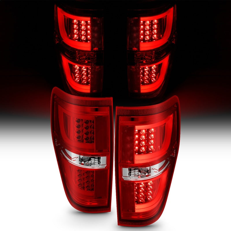 ANZO 2009-2013 Ford F-150 LED Taillights Red/Clear - 311260