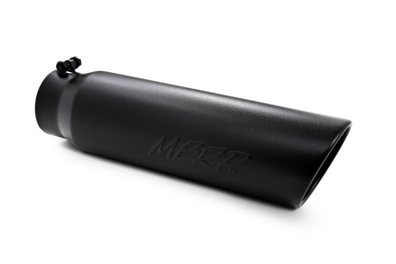 MBRP Universal 5in OD Angled Rolled End 4in Inlet 18in - T5124BLK