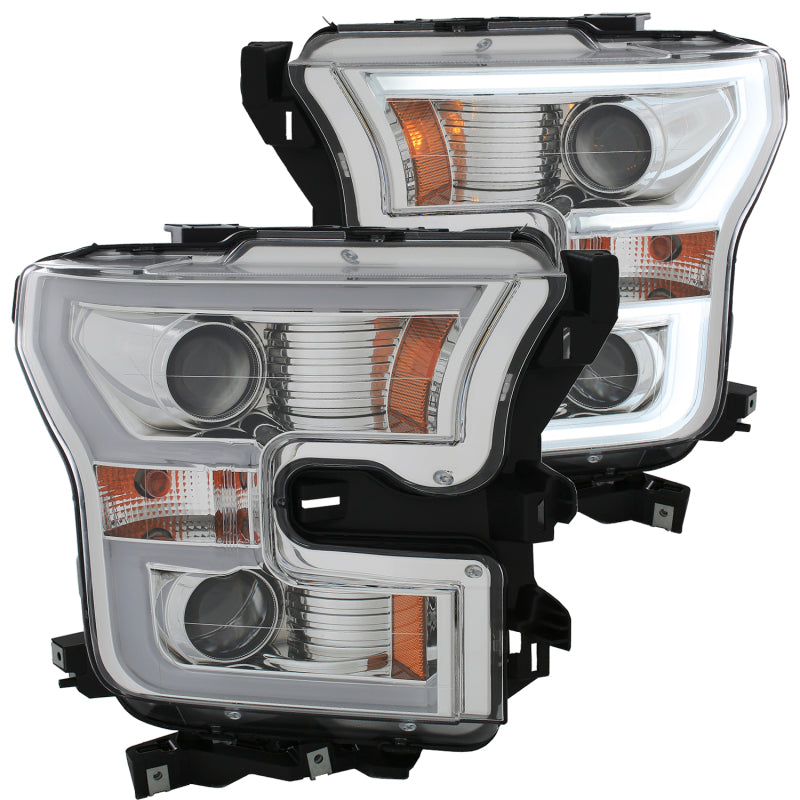 ANZO 2015-2016 Ford F-150 Projector Headlights w/ Plank Style Design - 111348