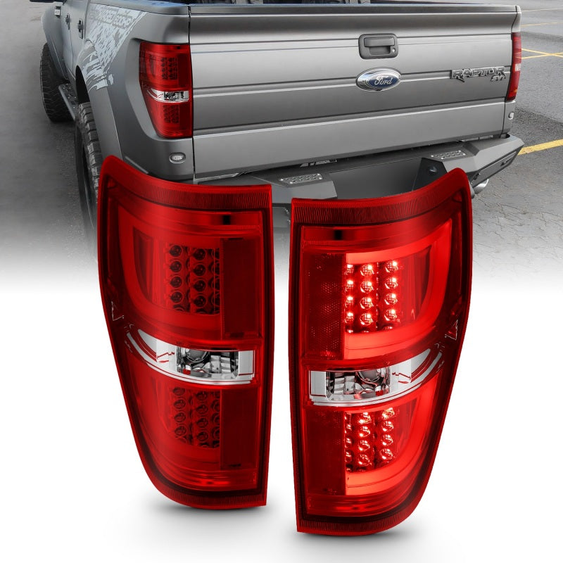 ANZO 2009-2013 Ford F-150 LED Taillights Red/Clear - 311260
