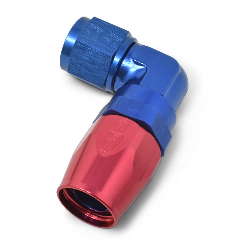 Russell Performance -12 AN Red/Blue 90 Degree Forged Aluminum Swivel - 613670