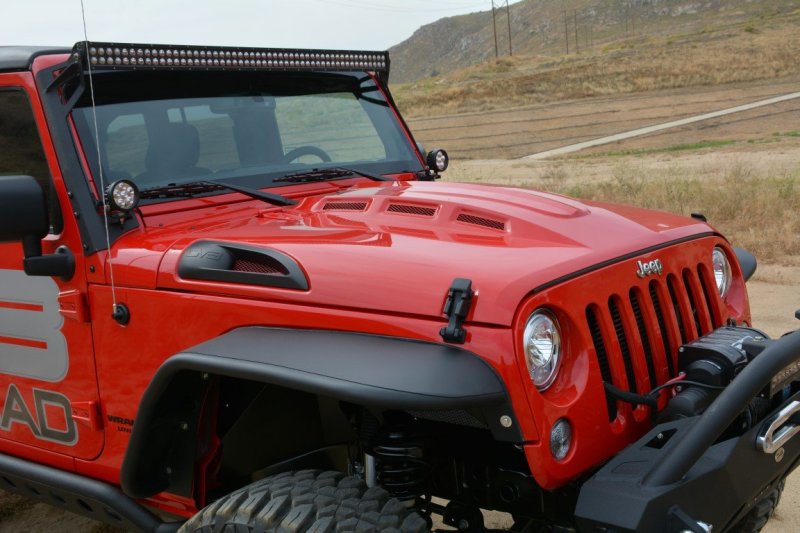 DV8 Offroad 07-18 Jeep Wrangler JK Metal Heat Dispersion Hood - HDMB07-02