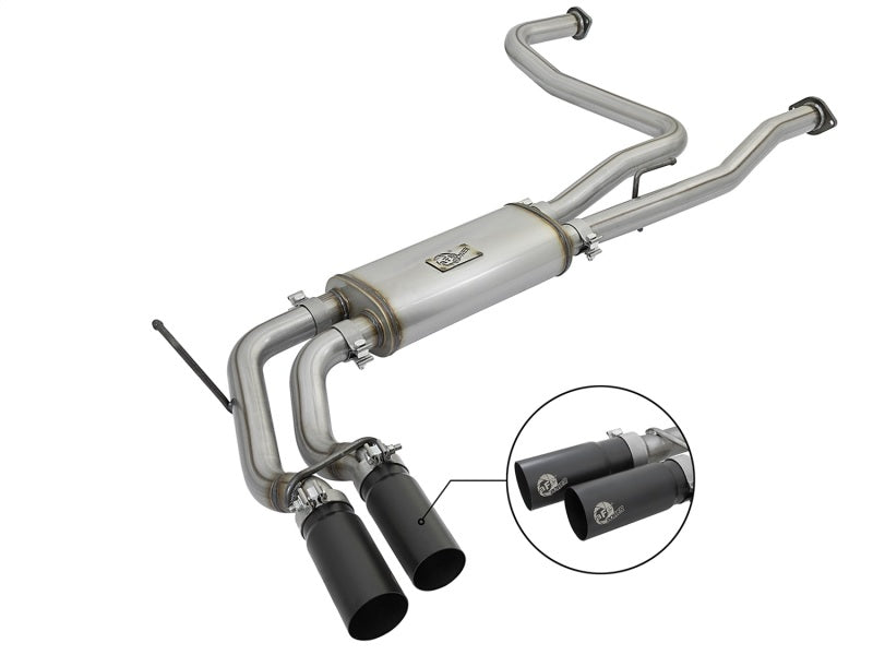 aFe Rebel Series 3in 409 SS Cat-Back Exhaust w/ Black - 49-46124-B
